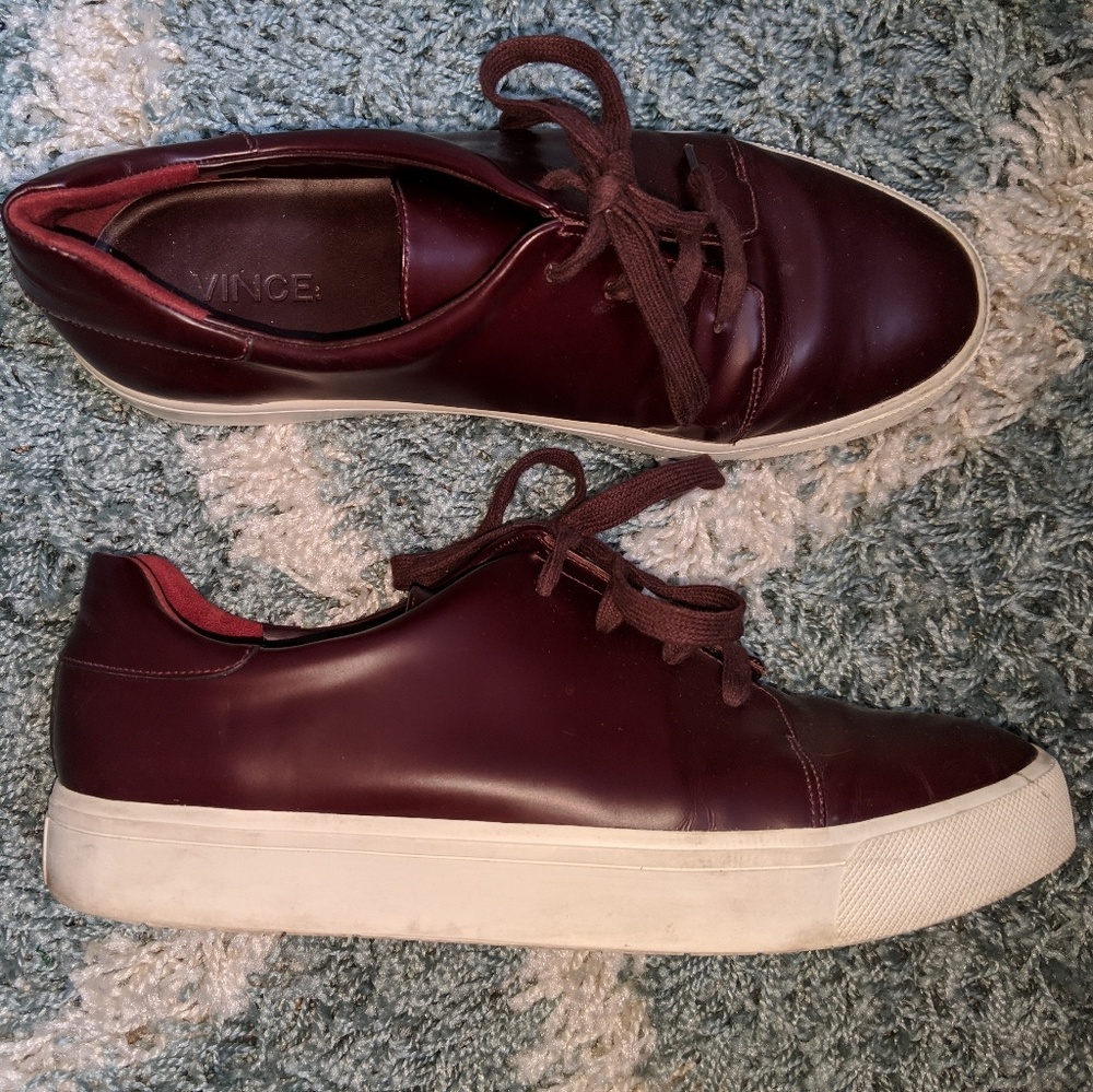 Vince oxblood platform sneakers